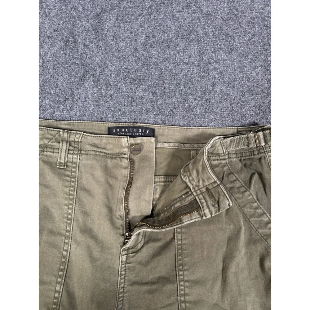 Sanctuary ReIssue Cargo Pants Womens Large Green Wide Leg Utility Adjustable - Picture 9 of 16